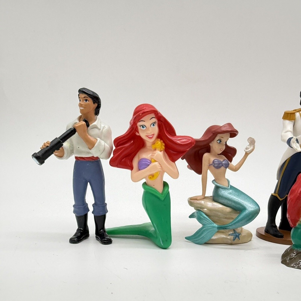 Disney Little Mermaid Figure Toy Lot 11 Cake Toppers PVC‎ Prince Ariel - Picture 3 of 5